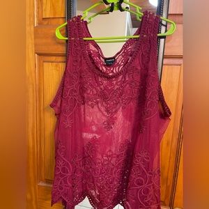 Sheer embroidered blouse